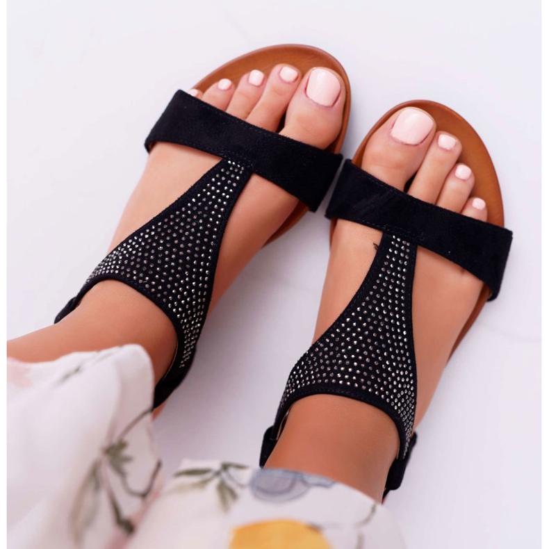 EVE Naisten sandaalit Flat Black Sorsano musta 1