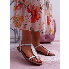 Naisten sandaalit Matalanahkainen hopea Nicole 2383 harmaa 1