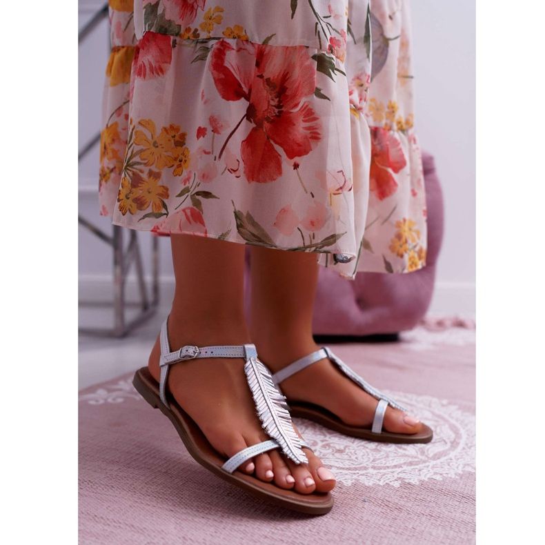 Naisten sandaalit Matalanahkainen hopea Nicole 2383 harmaa 1