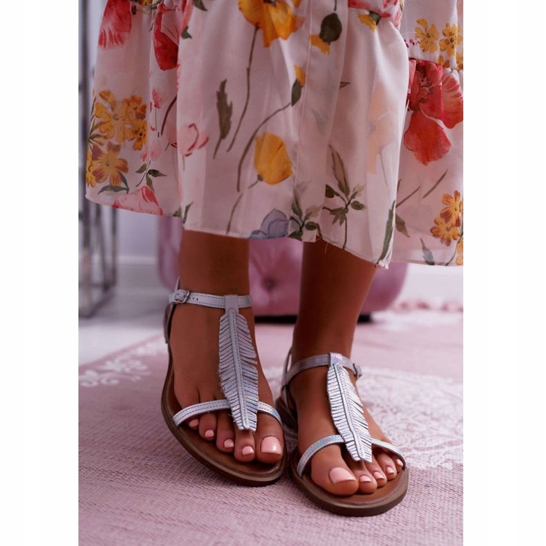 Naisten sandaalit Matalanahkainen hopea Nicole 2383 harmaa 2