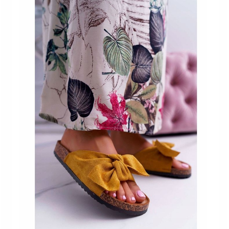 BUGO Naisten tossut, joissa rusetti keltainen Randy 1