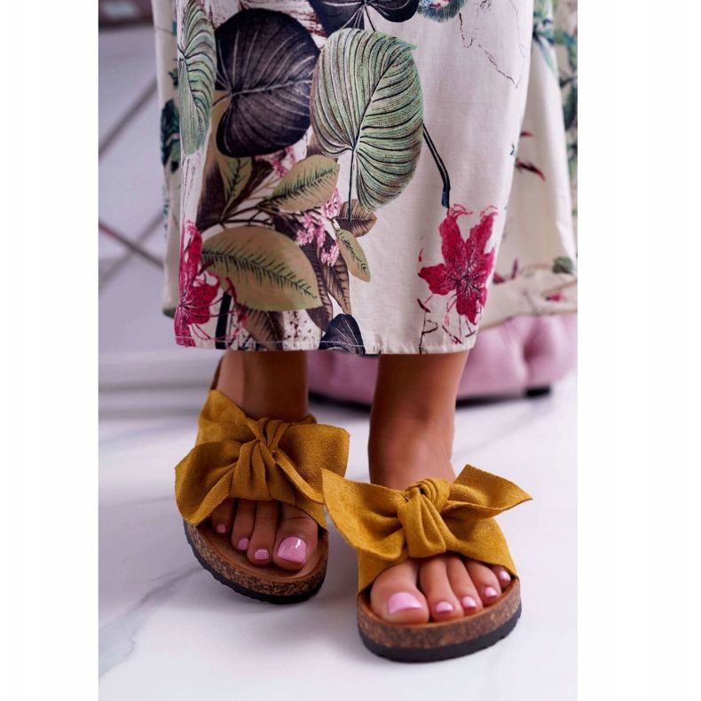 BUGO Naisten tossut, joissa rusetti keltainen Randy 2