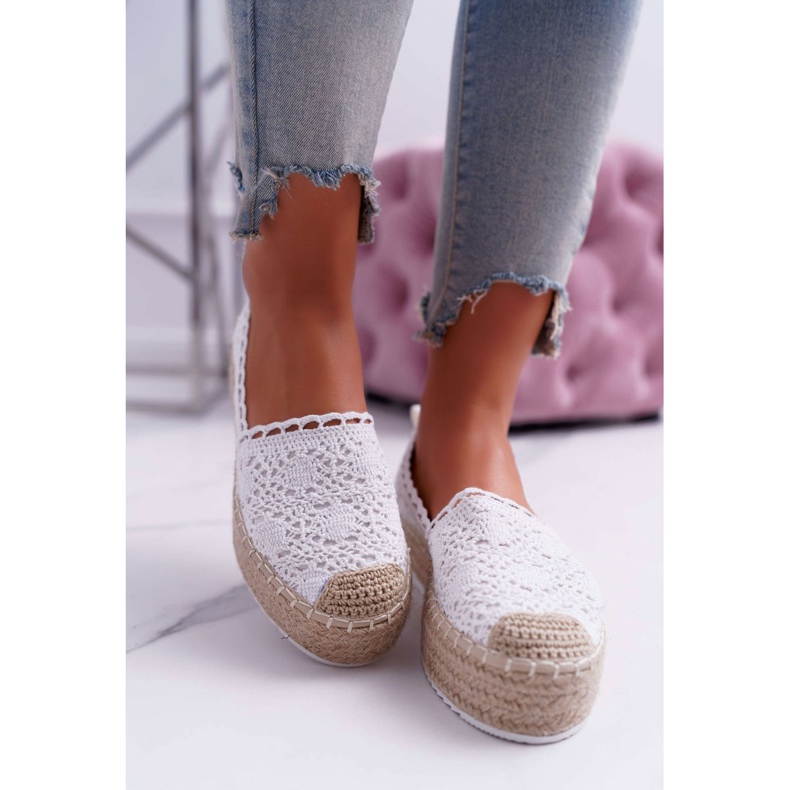 BUGO Naisten Pitsi Espadrilles Valkoinen Lovely Haven 2