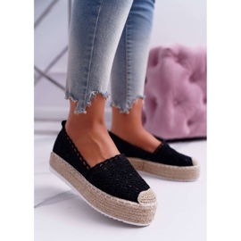 Naisten mustat pitsi -espadrillit Lovely Haven 1