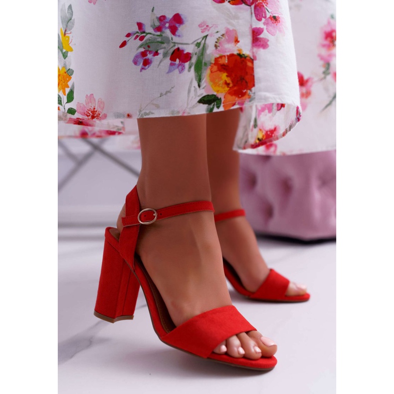 FRBS Naisten sandaalit Suede Red Baloo punainen 1