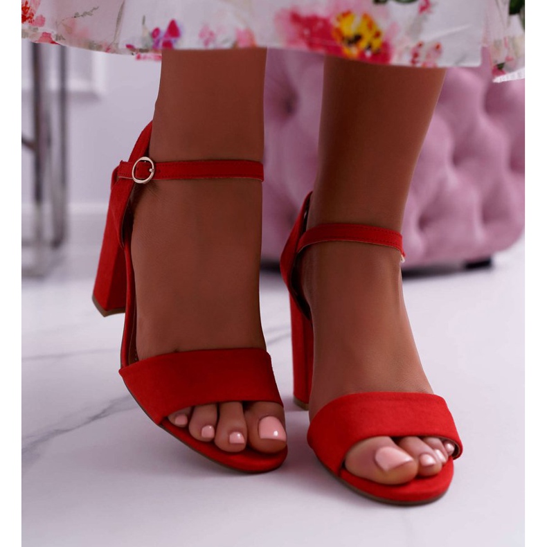 FRBS Naisten sandaalit Suede Red Baloo punainen 2