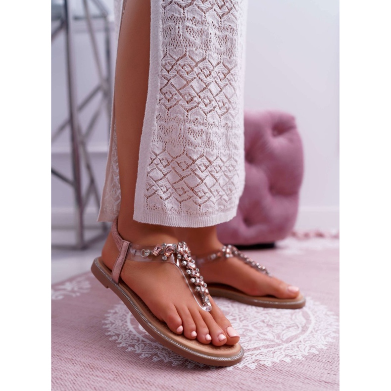 FRERY Naisten sandaalit Slip-on Zircons Champagne Satina vaaleanpunainen 1