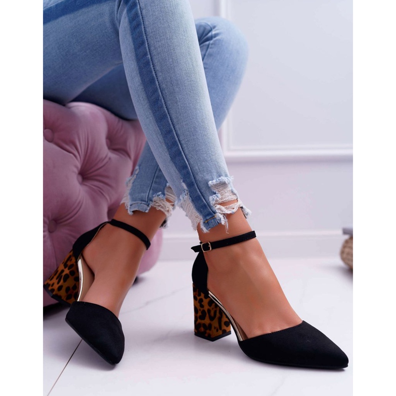 SEA Naisten Avokkaat Kantapäässä Leopard Musta Ferri ruskea 2