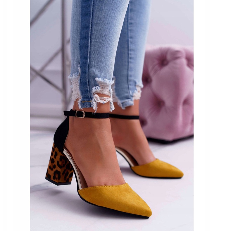 PS1 Naisten Avokkaat Kantapää Leopard Keltainen Ferri ruskea musta monivärinen 2