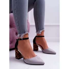 PS1 Naisten Avokkaat Kantapäässä Leopard Harmaa Ferri ruskea musta 2