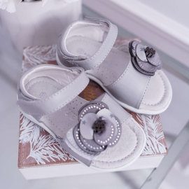 EVE Lasten sandaalit tarranauhalla tytöille Harmaa flamenco 1