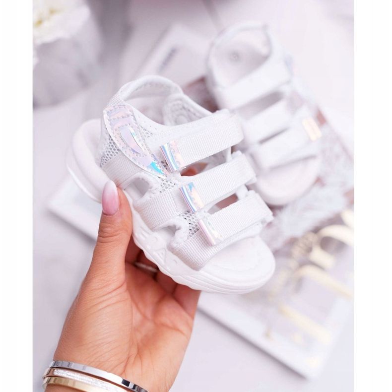 FRROCK Lasten sandaalit tarranauhalla tytöille Valkoinen Kimmi 1