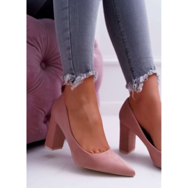 BUGO Naisten Avokkaat Kantapää Mokkanahka Vaaleanpunainen Clarina 2