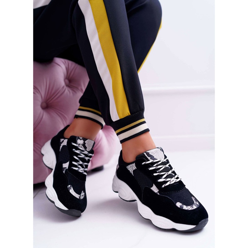 NFR Naisten urheilukengät Suede Black Snake Skin Lollipop musta harmaa 1