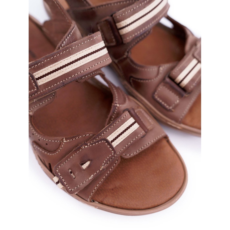 Mario Boschetti Nahkaiset miesten sandaalit ruskea Lop 1