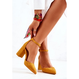 PS1 Naisten Avokkaat Kantapää Mokkanahka Keltainen Harye 2