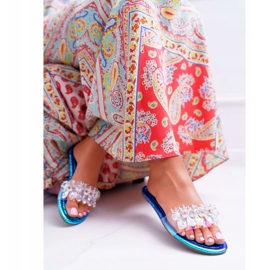 Naisten tossut, joissa on kuutiometriä zirkonia Lu Boo Petrol Blue Mediana sininen 1