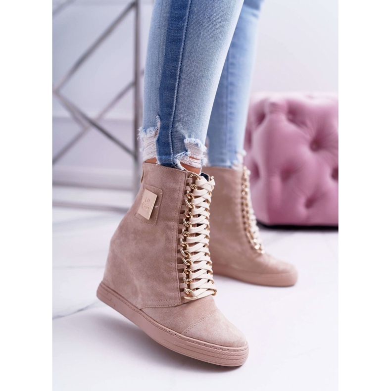 Naisten lenkkarit Lu Boo Gold Chain Suede Beige Monica 1