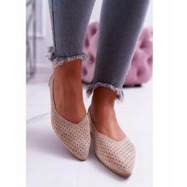 Naisten ballerinat Lu Boo Openwork Beige Jälkiruoka 2