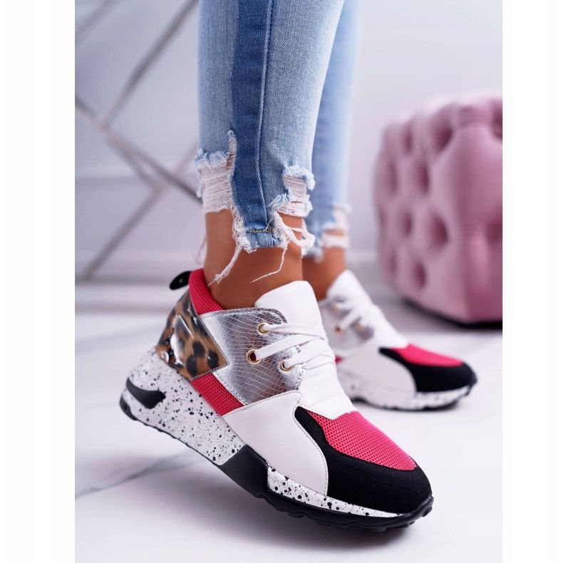 Naisten urheilukengät Lu Boo Leopardikuviolla Valkoinen Malibu monivärinen 1