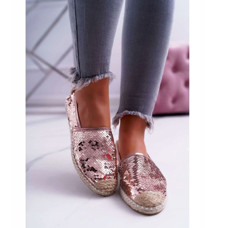 Naisten espadrillit Lu Boo Pink Sequins Destino vaaleanpunainen 2