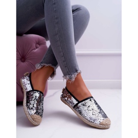 Naisten espadrillit Lu Boo Silver Paljetit Destino harmaa 2