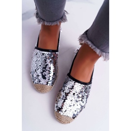 Naisten espadrillit Lu Boo Silver Paljetit Destino harmaa 1