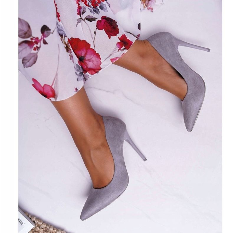 PS1 Naisten mokkanahkaiset Yanna -stiletot harmaa 2