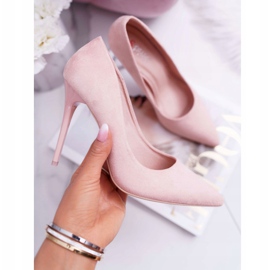 SEA Naisten mokkanahkaiset Yanna -stilettot vaaleanpunainen 1