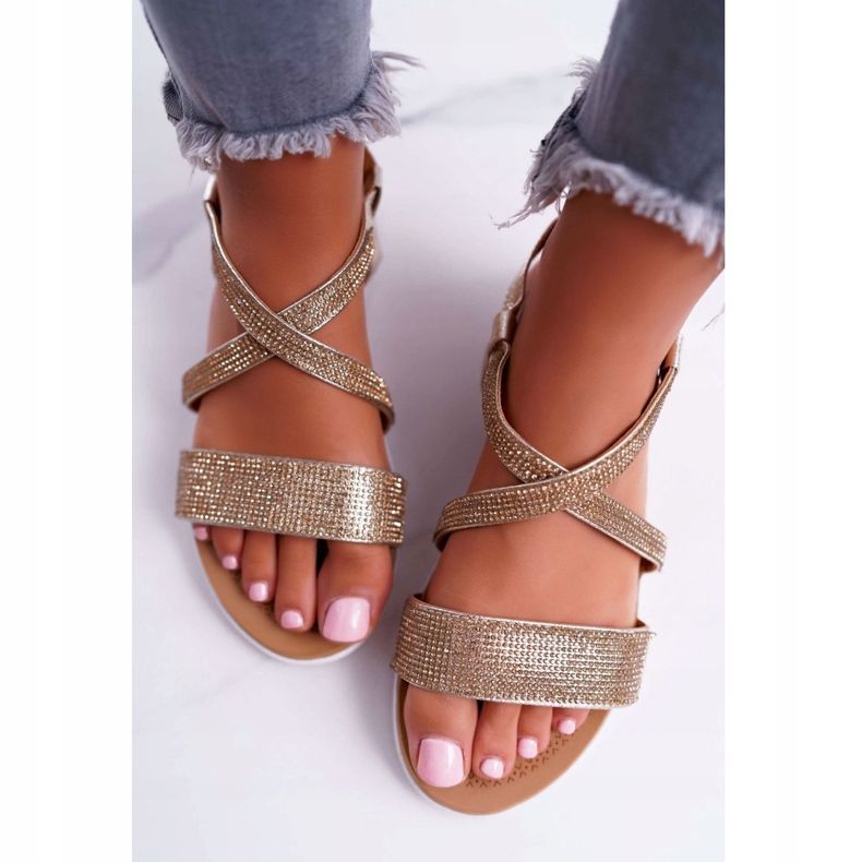 Naisten sandaalit Lu Boo, jossa kuutiometriä zirkonia 406-5 Gold Stella kultainen 1