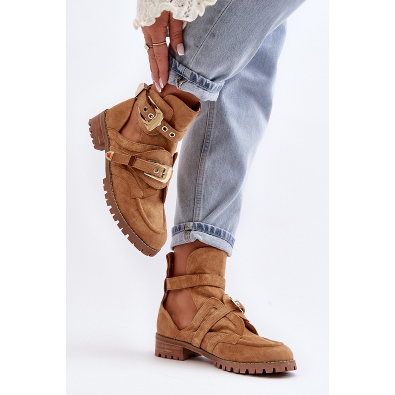 Lu Boo Suede Cut Out Boots Camel Rock Girl ruskea 2