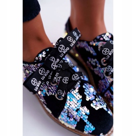 Naisten Brogues Lu Boo Silver Sequins Moonlight musta monivärinen 1