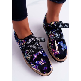 Naisten Brogues Lu Boo Violet Sequins Moonlight musta violetti monivärinen 2