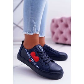 Naisten lenkkarit Big Star Navy Blue ja sydän EE274258 tummansininen 1