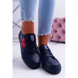 Naisten lenkkarit Big Star Navy Blue ja sydän EE274258 tummansininen 2