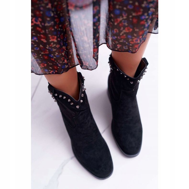 SEA Naisten saappaat Wedge Flat Heel Lämmin nilkan yli Musta Deminis 2