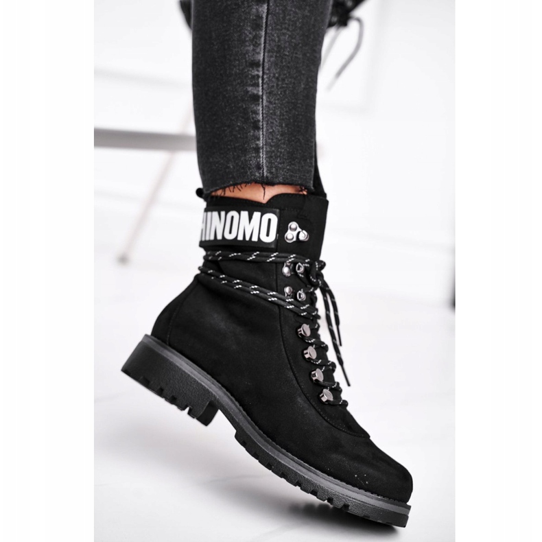 EVE Naisten saappaat tasaisella kantapäällä vetoketjulla Musta Popsi 1