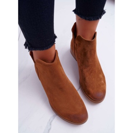 Nicole Naisten saappaat tasainen kantapää kevät nahka ruskea hulluus 2