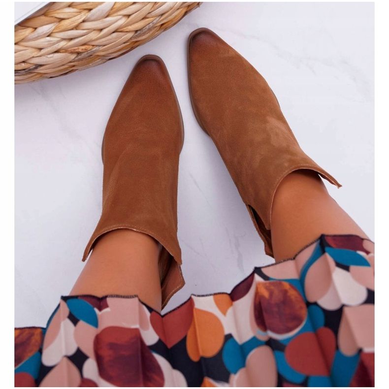 Naisten kevään saappaat korkokenkiä Nahka Mokkanahka Ruskea Nicole 2430 2