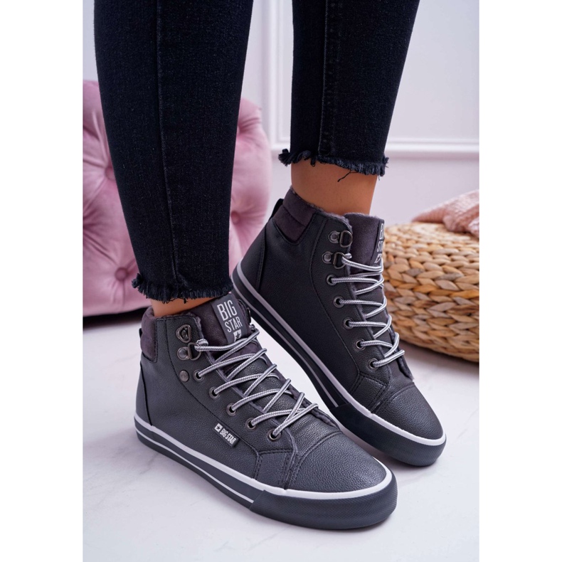 Naisten lenkkarit Big Star High Grey Warm EE274413 harmaa 2