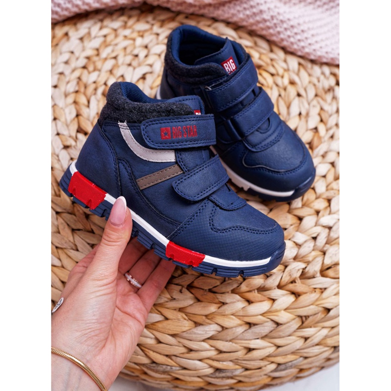 Lasten poikien kengät Tennarit Big Star Navy Blue EE374065 tummansininen 1