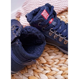 Lasten poikien kengät Lenkkarit Big Star Lampaannahka Navy Blue EE374088 tummansininen 2