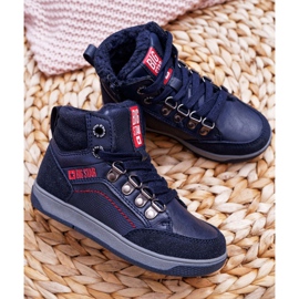 Lasten poikien kengät Lenkkarit Big Star Lampaannahka Navy Blue EE374088 tummansininen 1