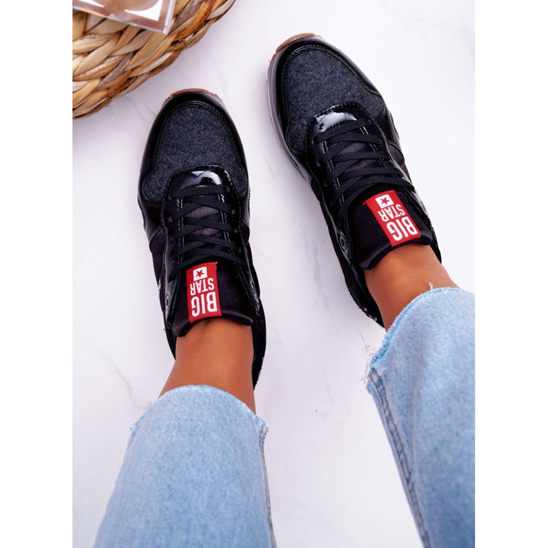 Naisten urheilukengät Big Star Black EE274721 musta 2