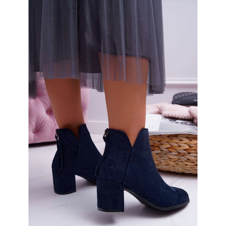 Vinceza Naisten saappaat kantapäässä Mokka Navy Blue Mimosa laivastonsininen 2