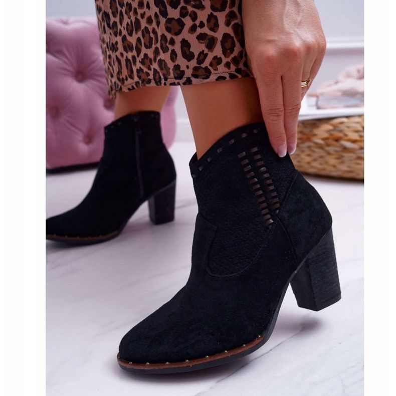 FP1 Naisten saappaat kantapäässä Suede Black Westema musta 2