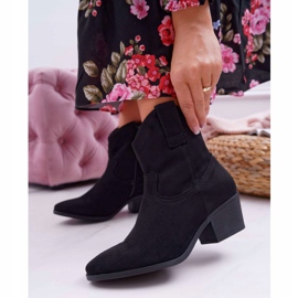 BUGO Naisten saappaat Flat Heel Cowboy Boots Musta Telifa 1