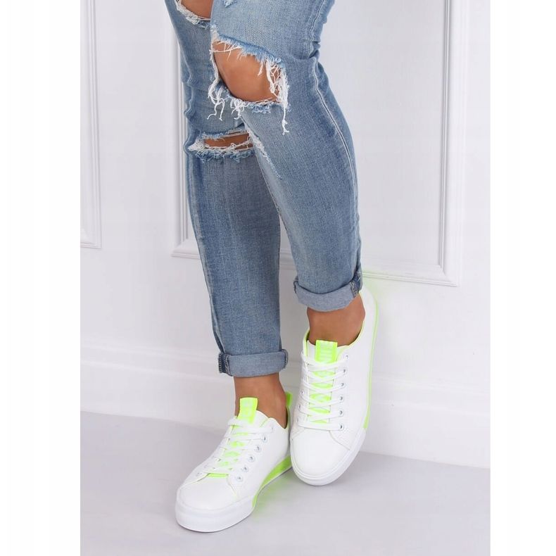 Naisten valkoiset ja vihreät lenkkarit A88-23 Vihreä valkoinen 2