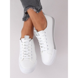 Naisten valkoiset ja harmaat lenkkarit R13YD1388-11 Harmaa valkoinen 2