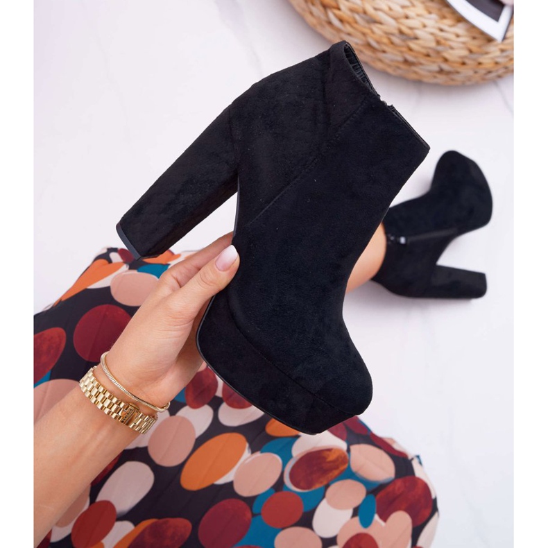 ADY Naisten saappaat kantapäässä ja Platform Suede Black Celinne musta 2